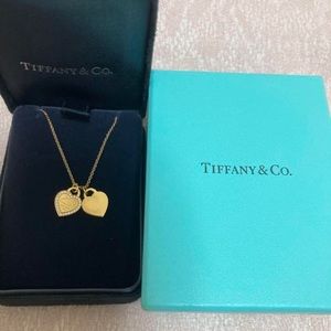 Tiffany & Co Double Heart Diamond Necklace in Rose Gold